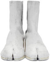 Thumbnail for your product : Maison Margiela Grey and White Painted Tabi Boots