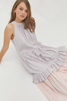Thumbnail for your product : NEUL Gingham Ruffle Tie-Back Midi Dress