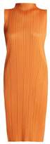 Thumbnail for your product : Pleats Please Issey Miyake High Neck Pleated Dress - Womens - Orange
