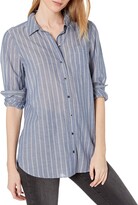 Thumbnail for your product : Goodthreads Amazon Brand Women's Relaxed Fit Cotton Dobby Long-Sleeve Button-Front Tunic Shirt