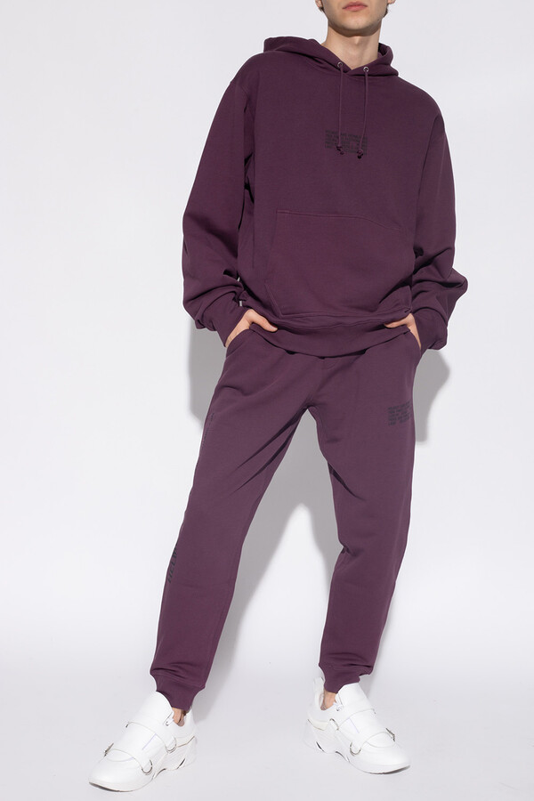 Helmut Lang Hoodie With Logo Men's Purple - ShopStyle