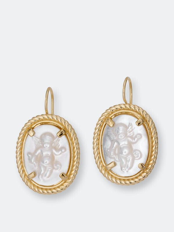 Sizzle Pop Jewelry Design Earrings Cameo Grecian Goddess Resin Oval Silver Post 