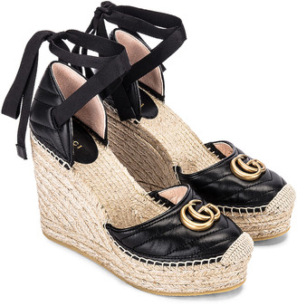 gucci leather platform espadrille