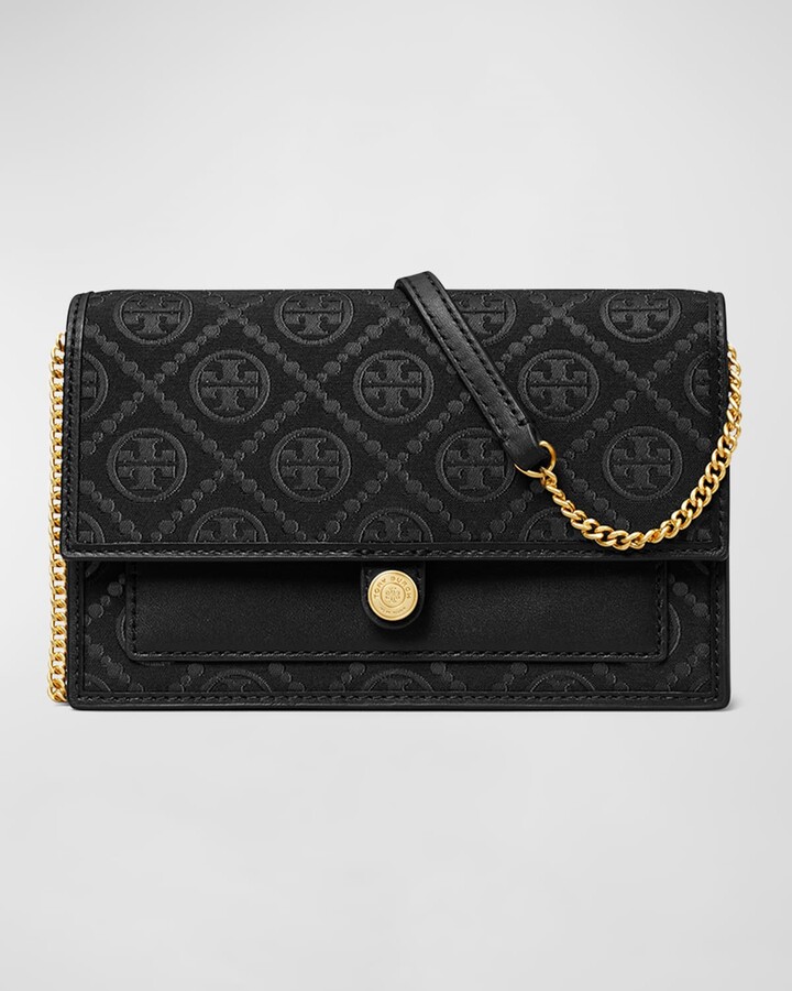 Tory Burch Kira Chevron Chain Wallet (Black) Handbags - ShopStyle