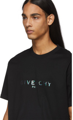 Givenchy Black Reflective Paris T-Shirt