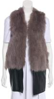 Thumbnail for your product : Ramy Brook Fox-Fur Leather-Trimmed Vest