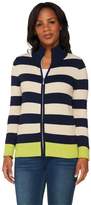 Thumbnail for your product : Susan Graver Weekend Cotton Acrylic Zip Front Sweater