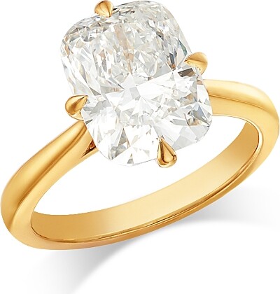 Bloomingdale's Fine Collection Luxe Collection Certified Lab Grown Diamond Elongated Cushion Solitaire Ring in 18K Yellow Gold 4.0 tcw