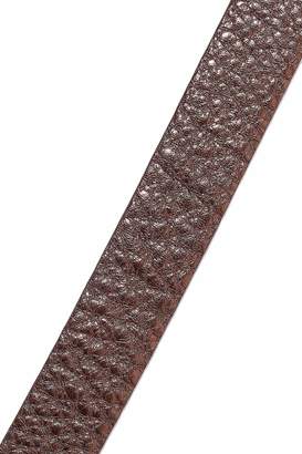 Brunello Cucinelli Bead-embellished Metallic Textured-leather Belt