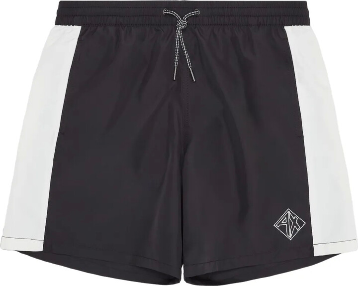 Armani Exchange Logo-Embroidered Swim Shorts