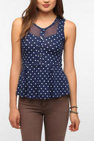 Thumbnail for your product : Urban Outfitters Pins and Needles Stripes and Mesh Peplum Tank Top