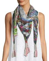 Thumbnail for your product : Johnny Was Invita Tassel-Trim Floral-Print Scarf