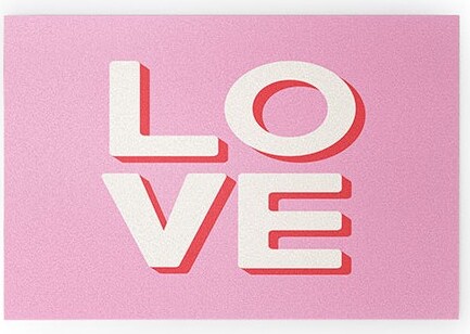 AprilLaneArtLovePink30"x20"WelcomeMat-Society6