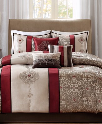 Madison Park Essentials Everest 8-Piece Reversible Queen Comforter Set in Red Plaid