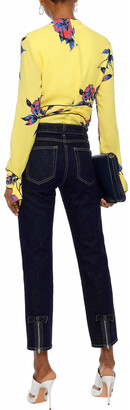 Amo Cropped Bow-detailed Mid-rise Slim-leg Jeans