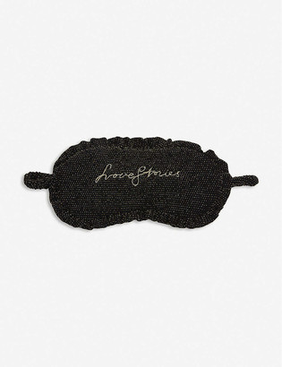 LOVE Stories Logo-embroidered eye mask and toiletry bag woven sleepover set