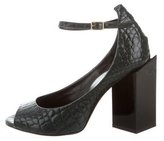 Thumbnail for your product : Pierre Hardy Embossed Peep-Toe Pumps w/ Tags