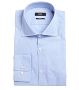 Thumbnail for your product : HUGO BOSS blue cotton point collar dress shirt