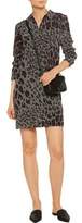 Thumbnail for your product : Equipment Lucida Leopard-Print Washed-Silk Mini Dress