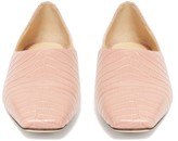 Thumbnail for your product : Jimmy Choo Joselyn Crocodile-effect Leather Ballet Flats - Light Pink
