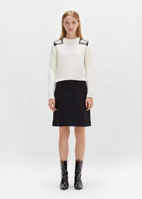 Courreges Patch Crewneck Sweater Blanc & Noir
