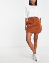 Thumbnail for your product : ASOS DESIGN Hourglass cord patch pocket mini skirt in rust