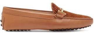 Tod's Gommino T Bar Leather Loafers - Womens - Tan