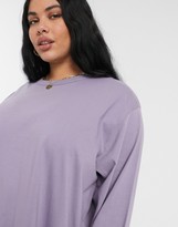 Thumbnail for your product : ASOS Curve DESIGN Curve oversized long sleeve t-shirt dress in purple ash