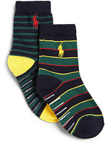 Thumbnail for your product : Ralph Lauren Toddler Boy's Stretch Cotton Stripe Socks 2 Pair