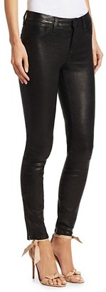 J Brand Mid-Rise Leather Skinny Jeans