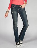 Thumbnail for your product : Hydraulic Embroidered Flap Pocket Womens Bootcut Jeans