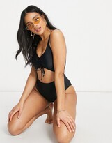 Thumbnail for your product : New Look ruched detail cut out swimsuit in black