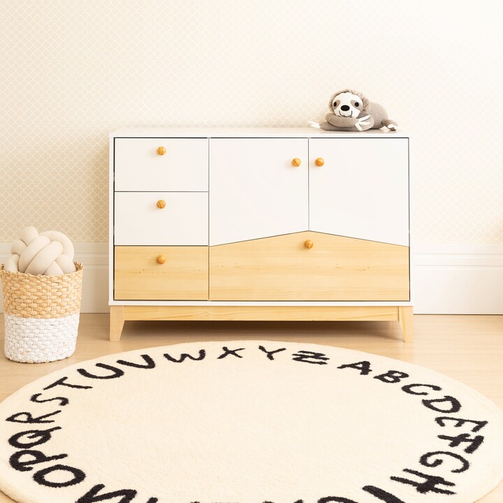 Dunelm Cody 2 Door 4 Drawer Storage Unit White/Brown ShopStyle Kids