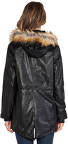 Thumbnail for your product : Capulet Vegan Leather Hooded Parka with Faux Fur Trim