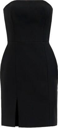 Nomi Fame Women's Eva Black Strapless Front Slit Corset Mini Dress