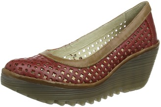 Fly London Women's YIKA733FLY Closed-Toe Wedges Red (Red/Camel 005) 9 UK 42 EU