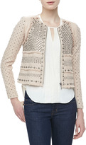 Thumbnail for your product : Rebecca Taylor Embroidered-Front Georgette Blouse