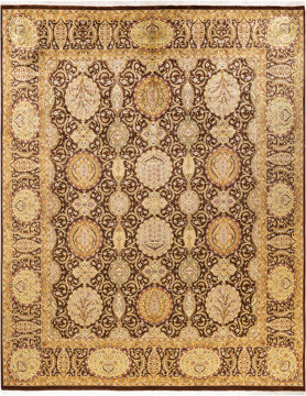 Isabelline Mogul One-of-a-Kind Hand-Knotted Brown/Yellow/Red Area Rug 8'1\