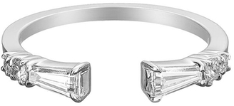 Jade Trau Open Baguette Diamond Ring - White Gold