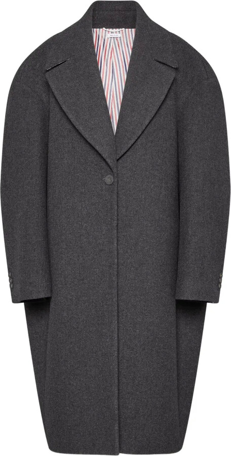 Melton cocoon coat