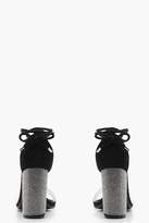 Thumbnail for your product : boohoo Molly Diamante Lace up Heels With Clear Strap