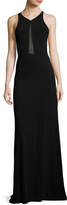 Narciso Rodriguez Sleeveless Sheer-Inset Cady Gown