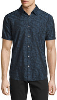 Thumbnail for your product : John Varvatos Camo-Print Short-Sleeve Shirt, Indigo