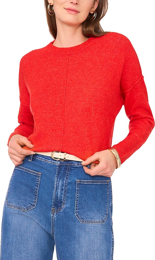 Vince Camuto Exposed Seam Crewneck Sweater