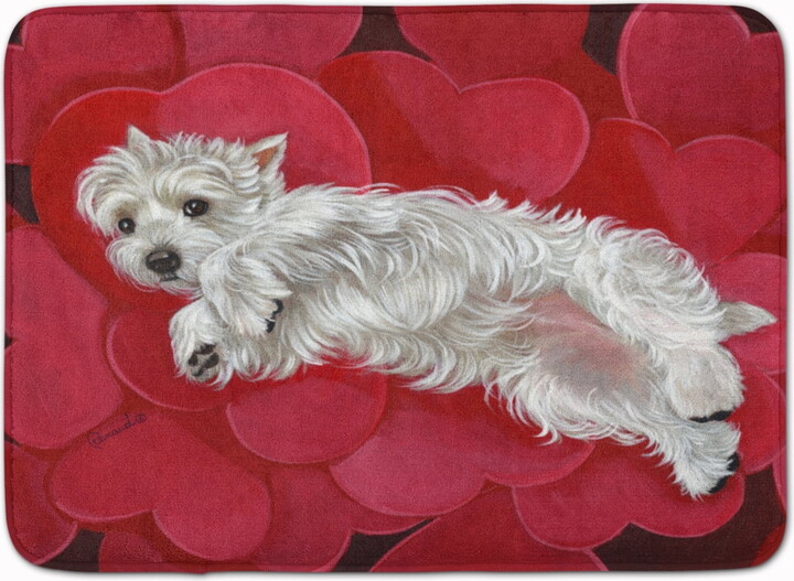 Carolines Treasures PPP3283RUG Westie Queen of Hearts Bath Mat Machine Washable Anti-fatigue Memory Foam Kitchen Rug