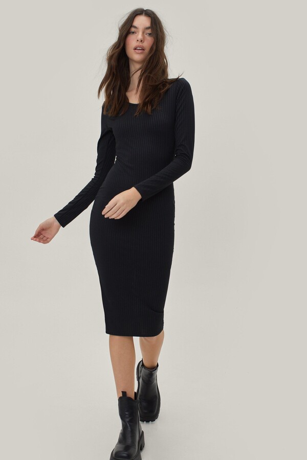 midi bodycon dress with boots