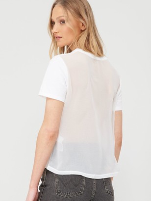 Calvin Klein Jeans Calvin Mixed Media Straight T-Shirt- White