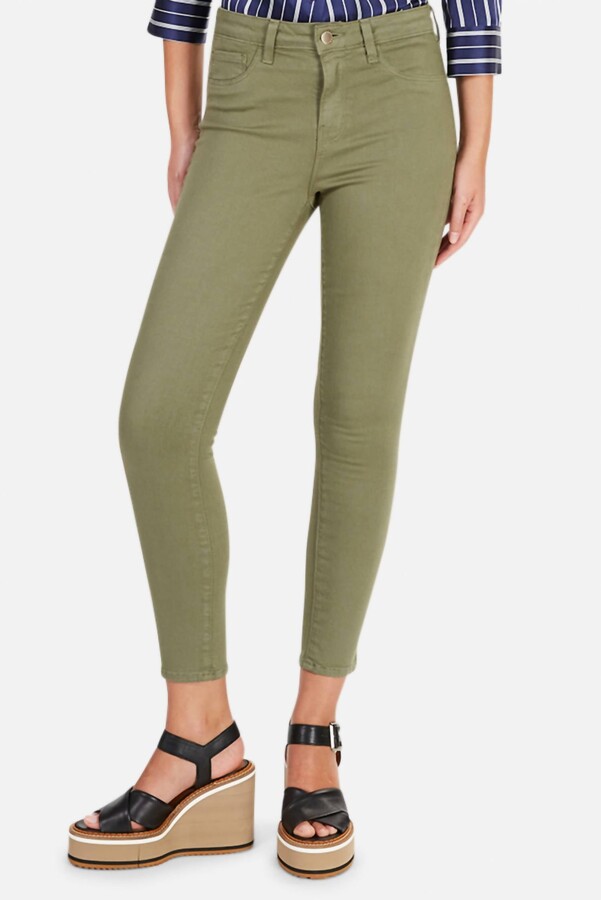 L'Agence Margot High Rise Skinny Jeans Pants In Basil
