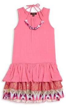 Imoga Toddler's, Little Girl's & Girl's Shanon Two-Piece Ruffle Dress & Necklace Set