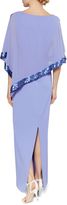 Thumbnail for your product : Gina Bacconi Crepe and Chiffon Maxi Dress with Sequin